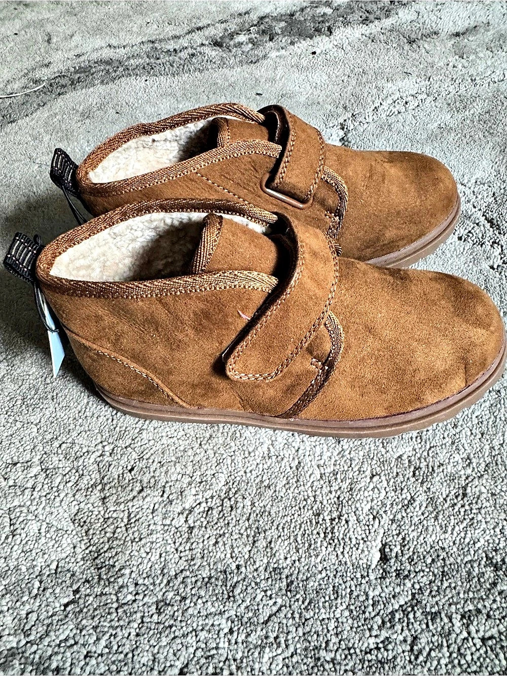 Cat & Jack Cognac/Magnus Faux Shearling Ankle Boots Brown US 12
